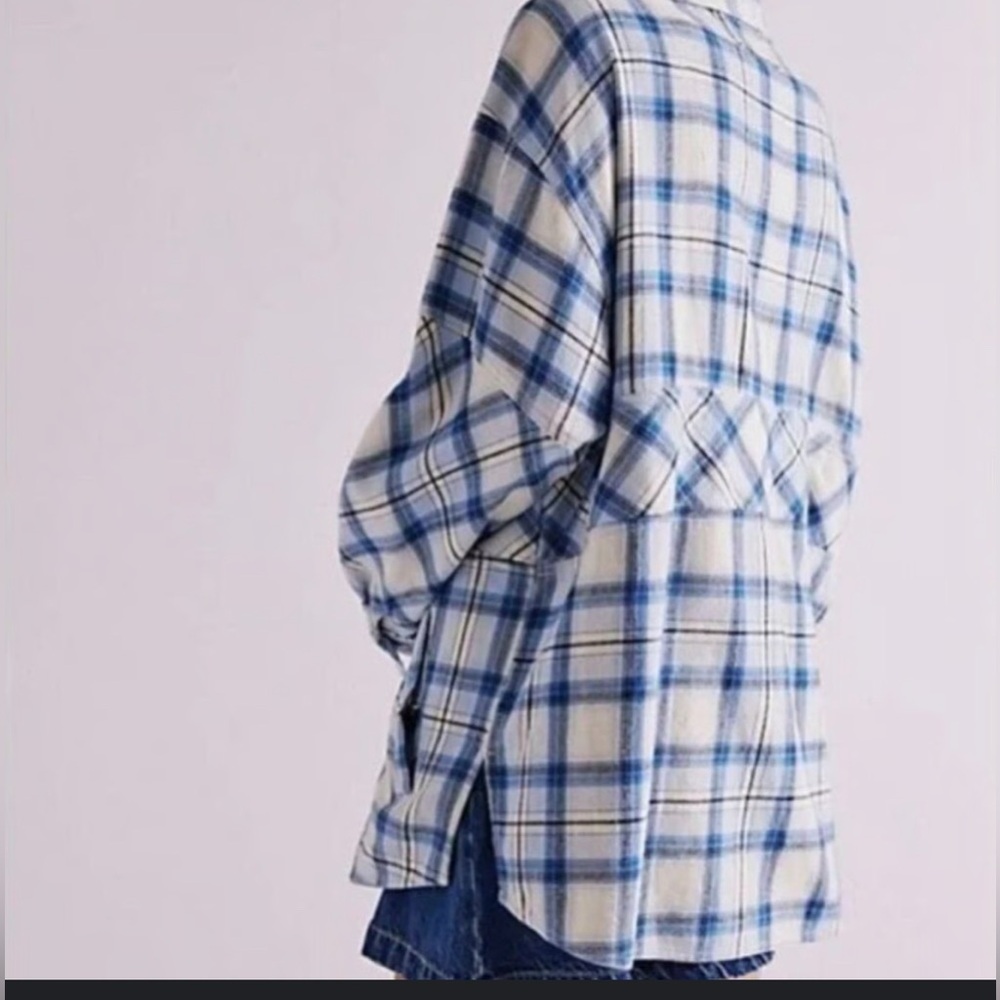 Free People We The Free Wind River Plaid Shirt. NWT. Castaway combo - Picture 4 of 4